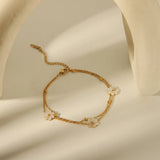 Camille White Flower Anklet