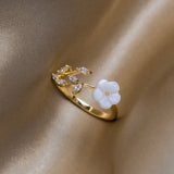 Flora White Ring